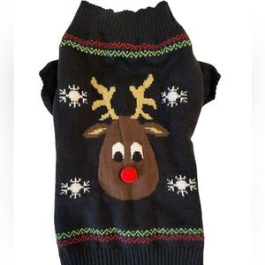 Festive knitted Reindeer Dog sweater size Small